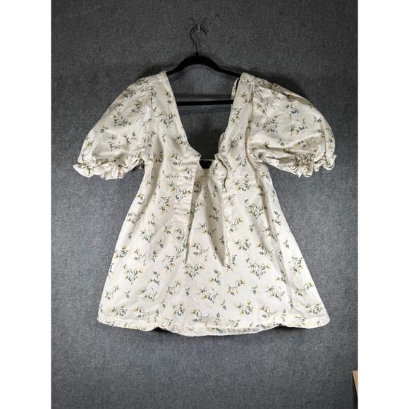 ASOS DESIGN Dress‎ Women 6 denim printed smock mini Floral Cottagecore Feminine - Picture 1 of 8